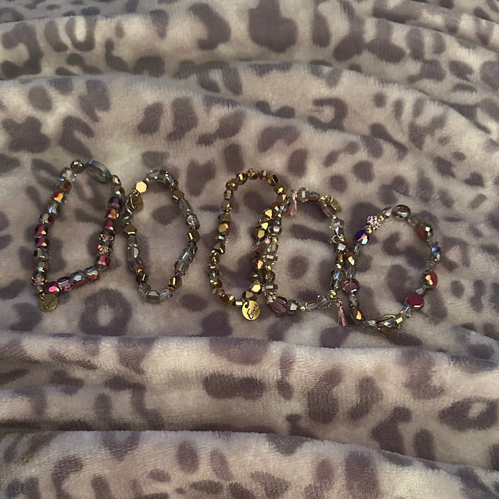 Erimish Gold and Purple Multi-Beaded Bracelet - Picture 2 of 4